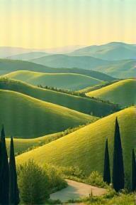 Cover of 'Echoes in the Tuscan Hills' by Giovanni Bianchi. Shows a landscape view.